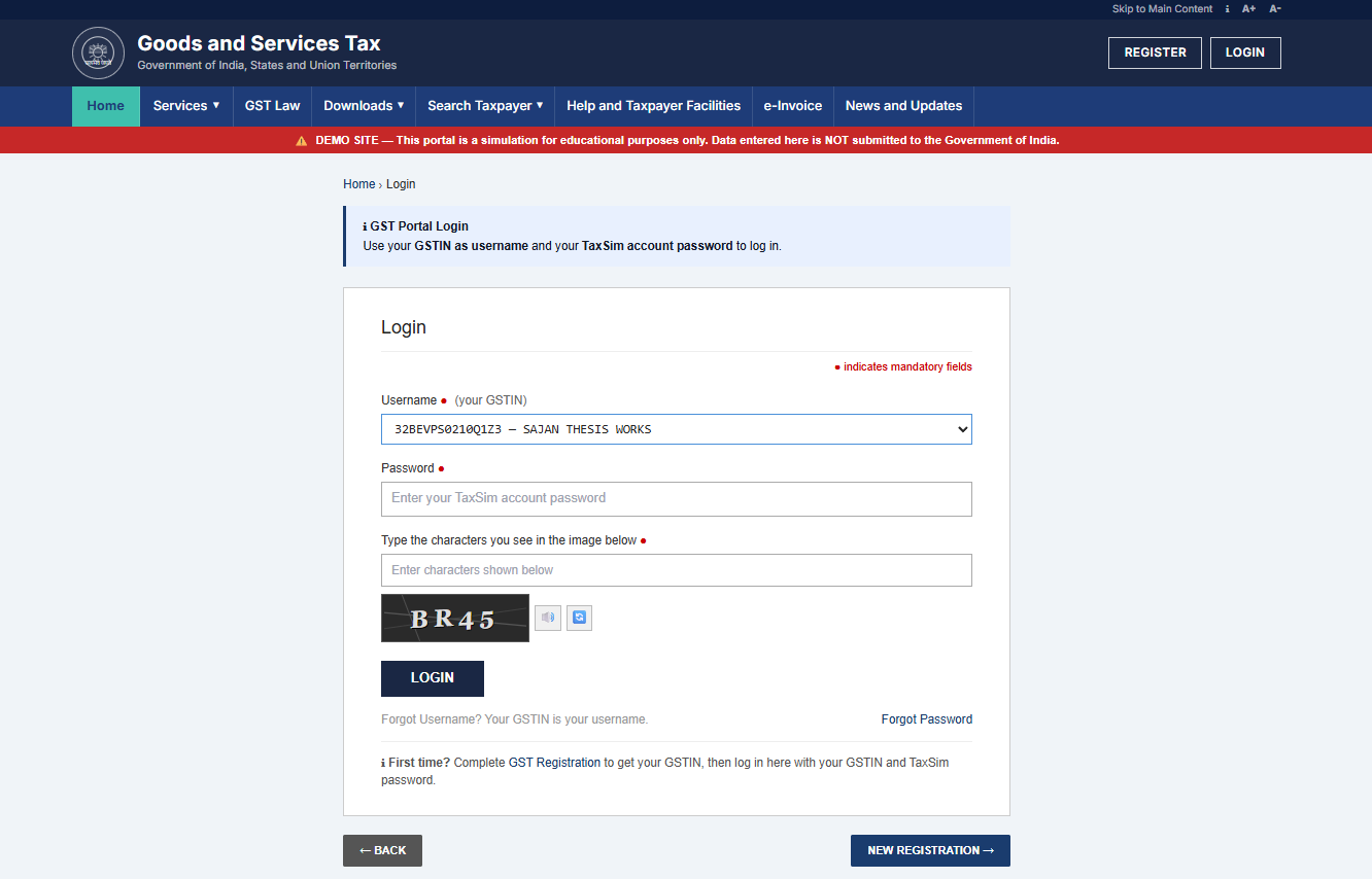 GST Portal Login