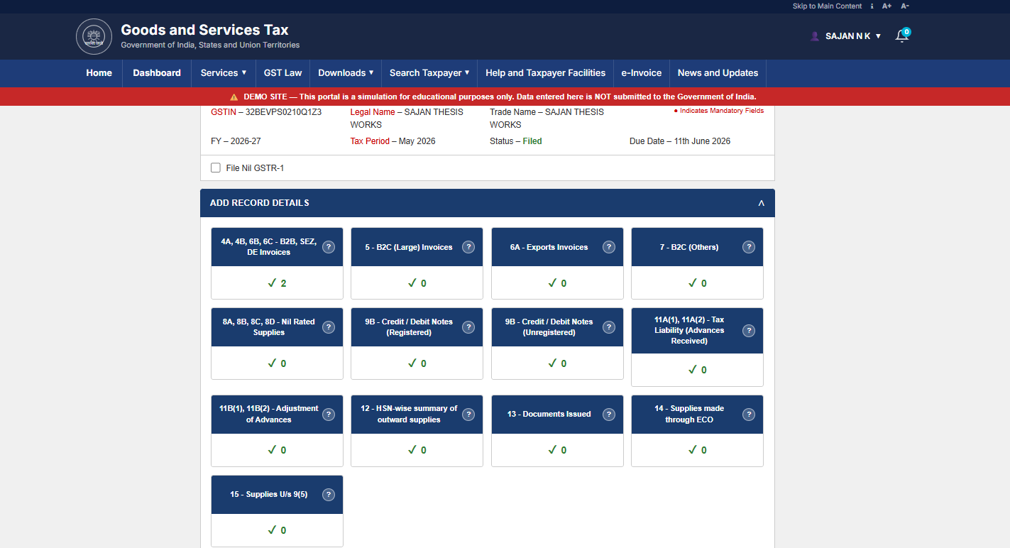 GSTR-1 — All Tiles