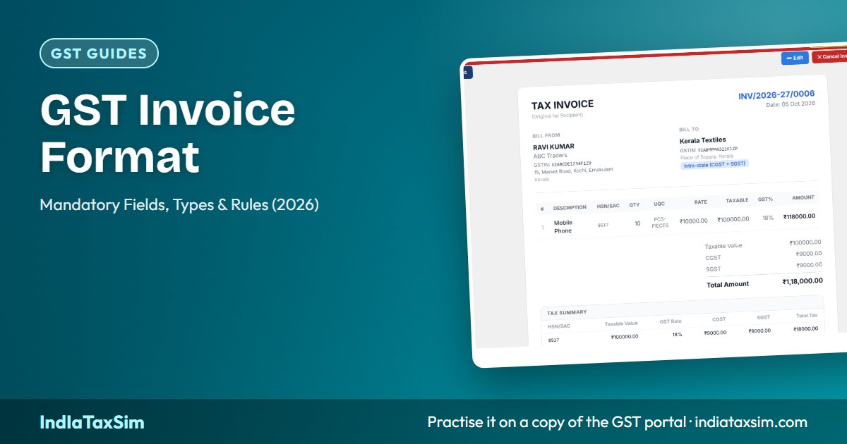 GST Invoice Format: Mandatory Fields, Types & Rules (2026)