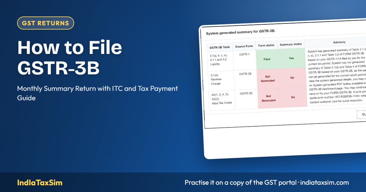 How to File GSTR-3B: Monthly Summary Return with ITC and Tax Payment Guide