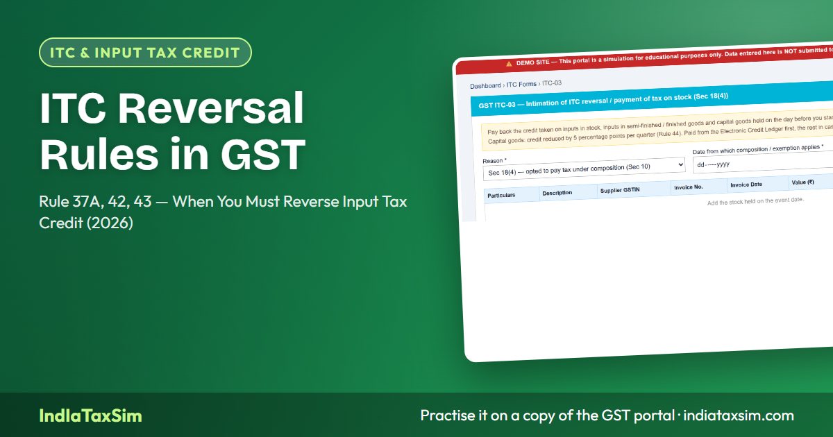 ITC Reversal Rules in GST: Rule 37A, 42, 43 — When You Must Reverse Input Tax Credit (2026)