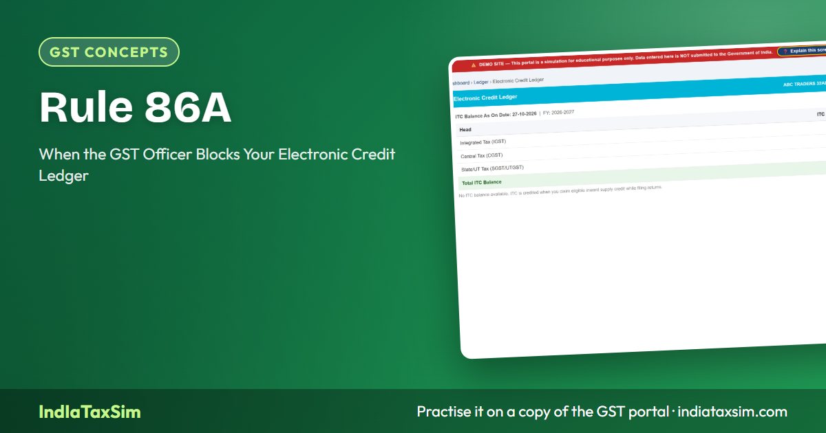 Rule 86A: When the GST Officer Blocks Your Electronic Credit Ledger